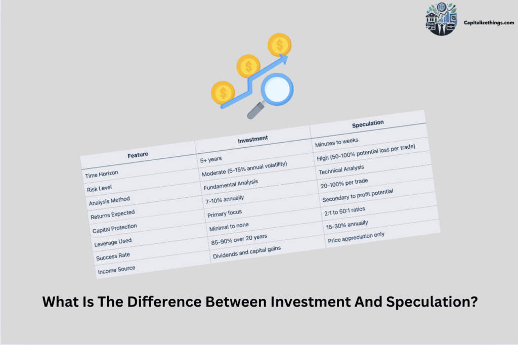 key difference between speculation and investment